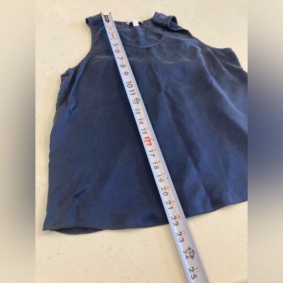 Lunya Good in Bed Navy Washable Silk Sleep Tank Open Tulip Back Top Small - Picture 9 of 9